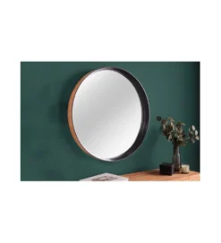 Lustro wiszące CORSE 70 cm drewno dąb
