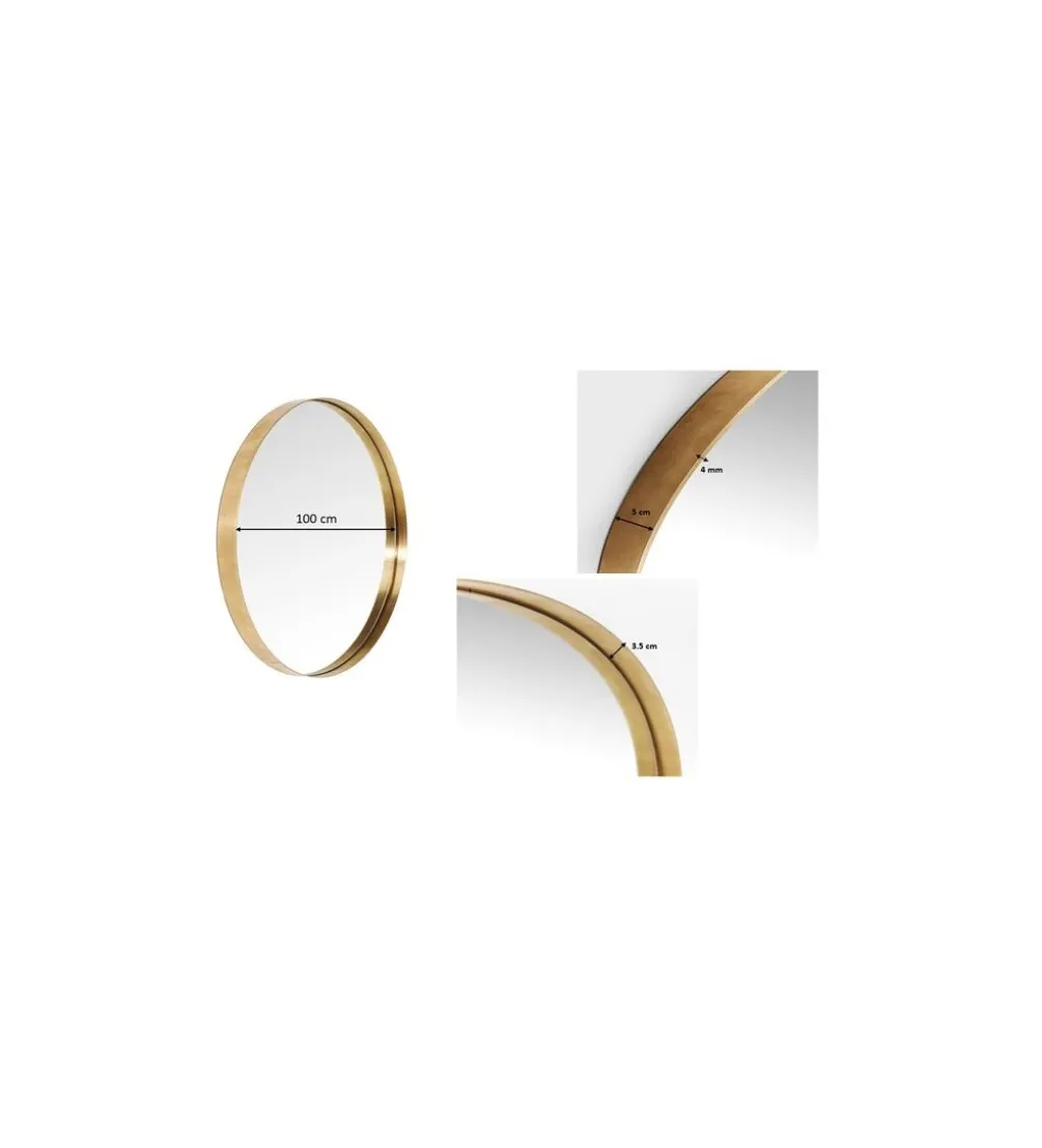 Lustro wiszące CURVE MO 100 cm złote