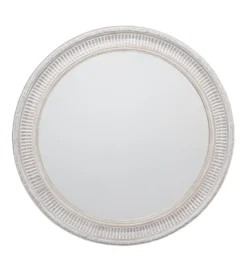 Lustro wiszące DEAY 80 cm drewno paulowni szare