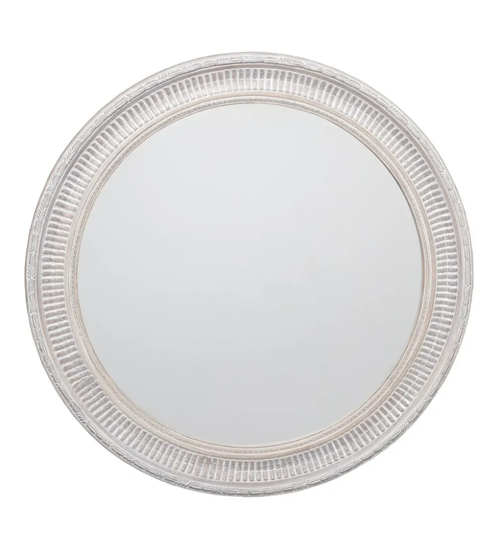 Lustro wiszące DEAY 80 cm drewno paulowni szare
