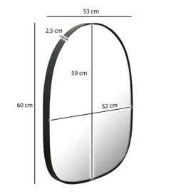 Lustro wiszące DEFORME 53 cm czarne