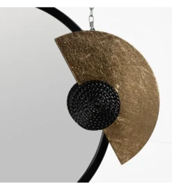 Lustro wiszące ESPEJONA 83 cm naturalne czarne