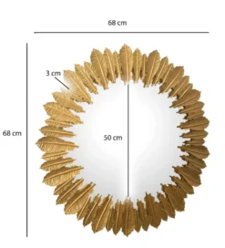 Lustro wiszące FIDER 68 cm złote