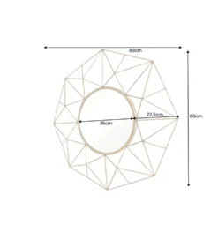 Lustro wiszące GORAN 80 cm złote