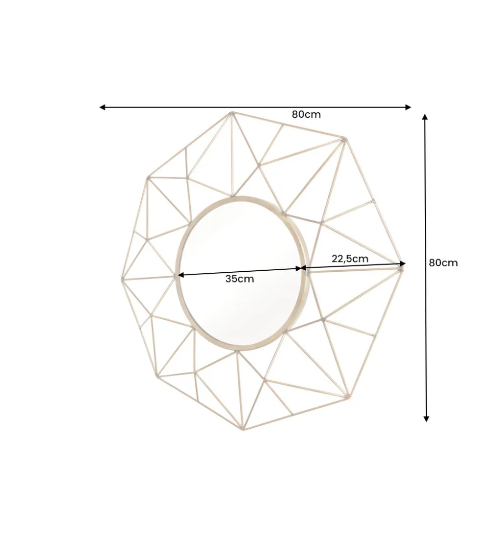Lustro wiszące GORAN 80 cm złote