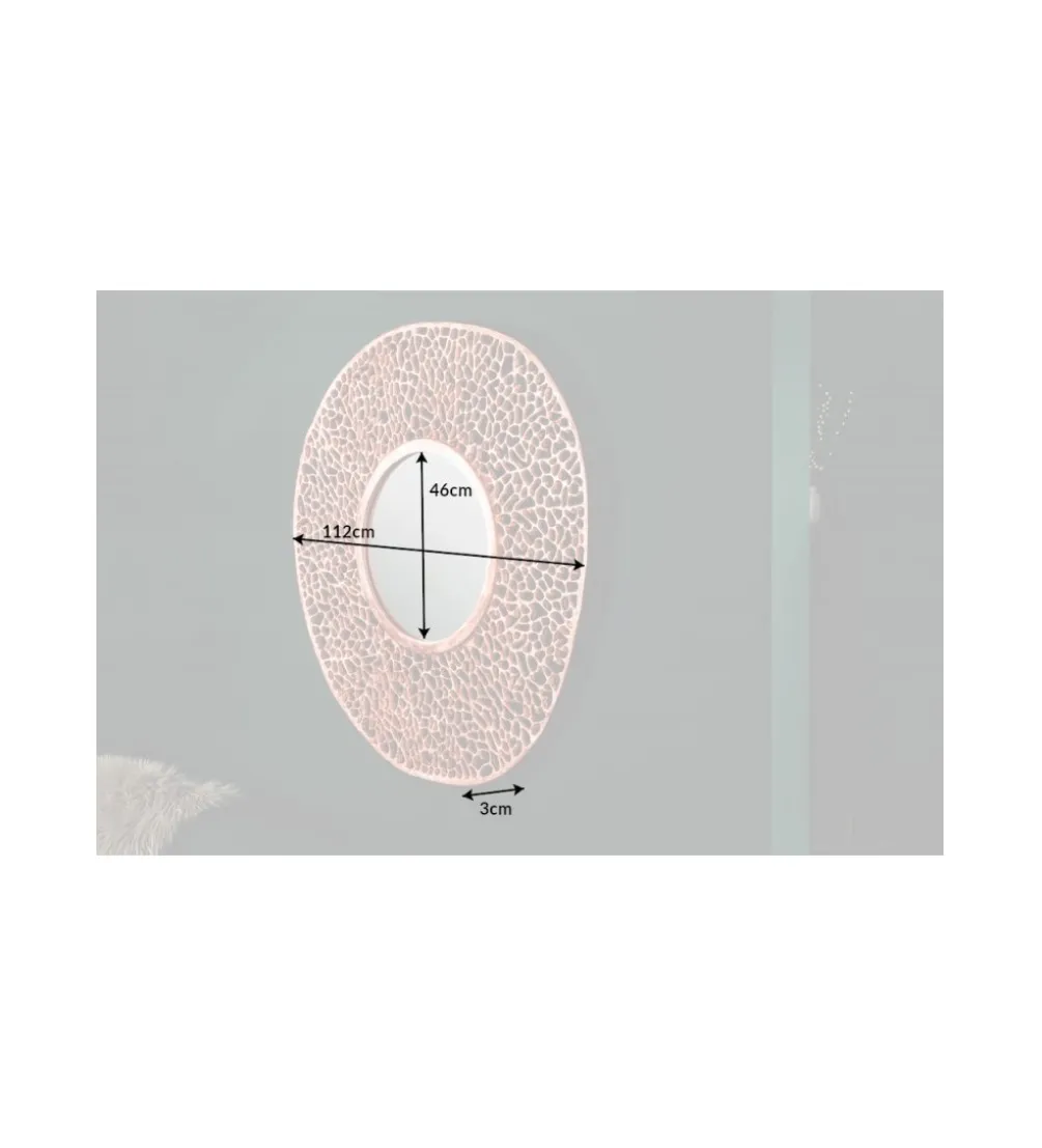 Lustro wiszące LEAF 110 cm miedziane