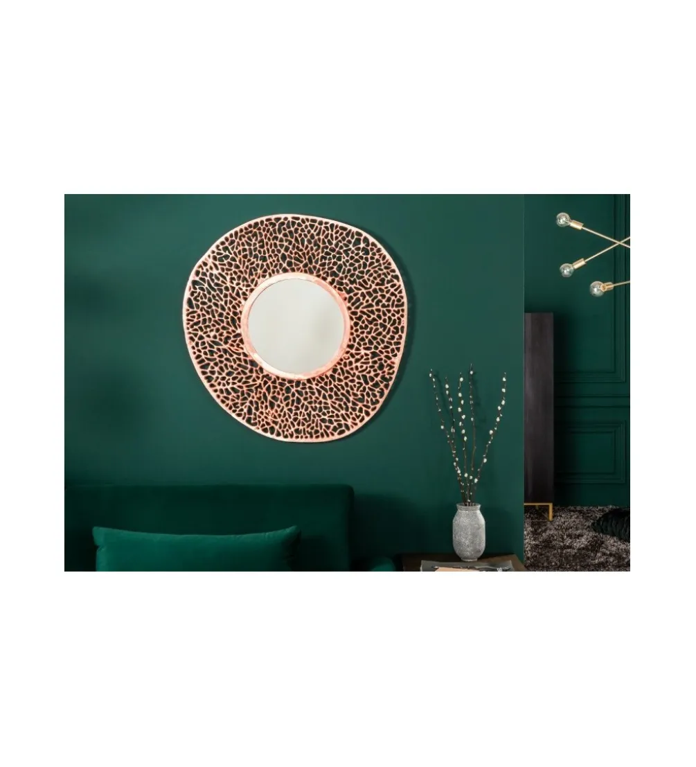 Lustro wiszące LEAF 110 cm miedziane