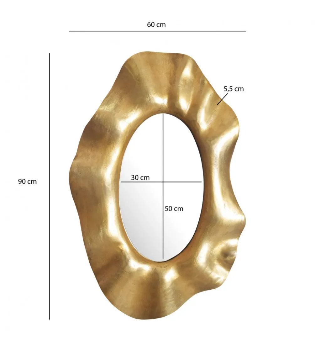 Lustro wiszące LUXI 60 cm antyczne złote