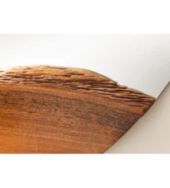 Lustro wiszące MIRROR 100 cm drewno akacja