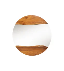 Lustro wiszące MIRROR 100 cm drewno akacja