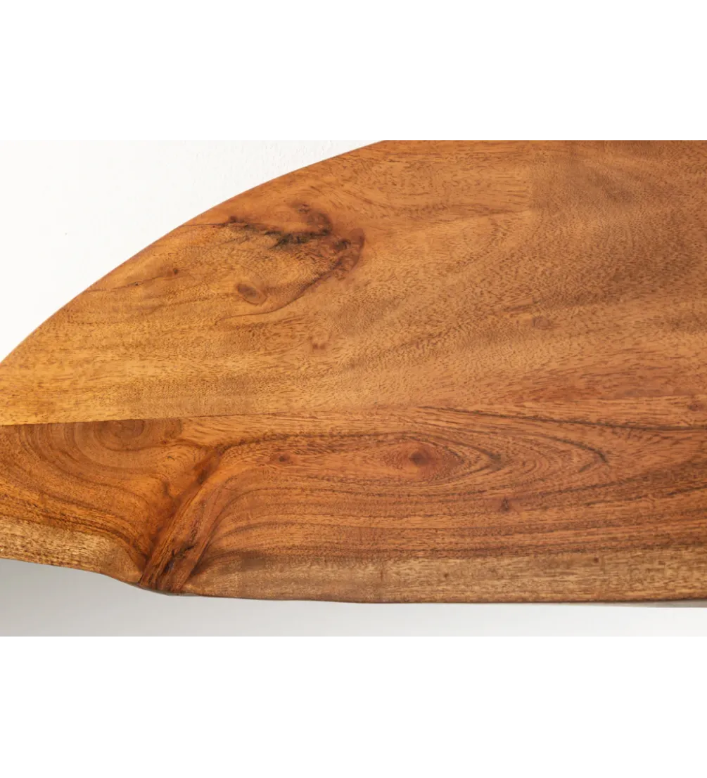 Lustro wiszące MIRROR 100 cm drewno akacja