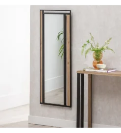 Lustro wiszące NAGATARO 45 x 100 cm czarne naturalne