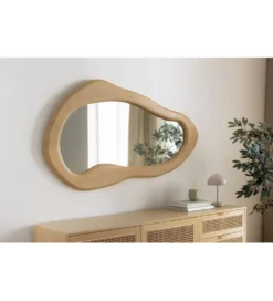 Lustro wiszące ORGANIC 130 cm drewno mango