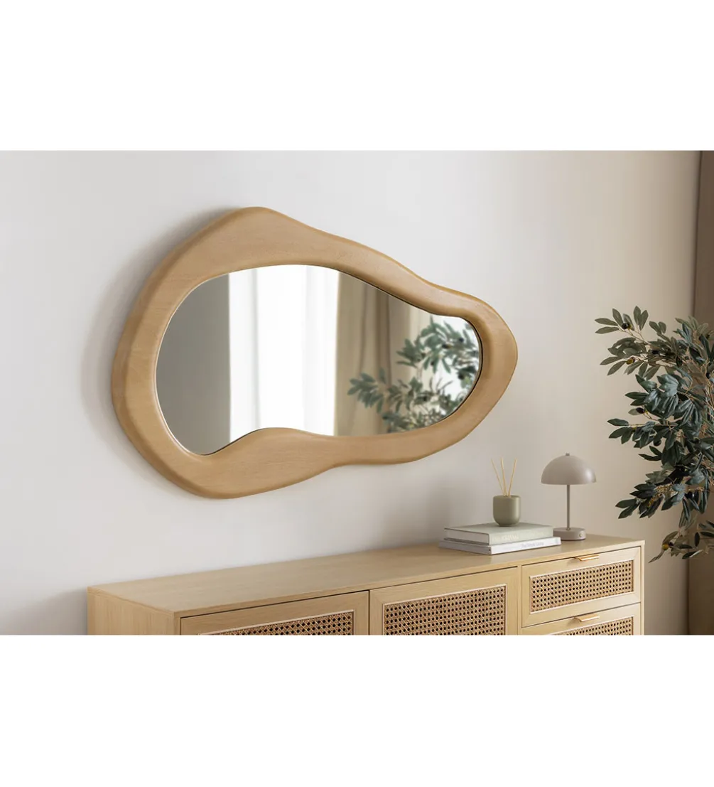 Lustro wiszące ORGANIC 130 cm drewno mango