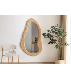 Lustro wiszące ORGANIC 130 cm drewno mango