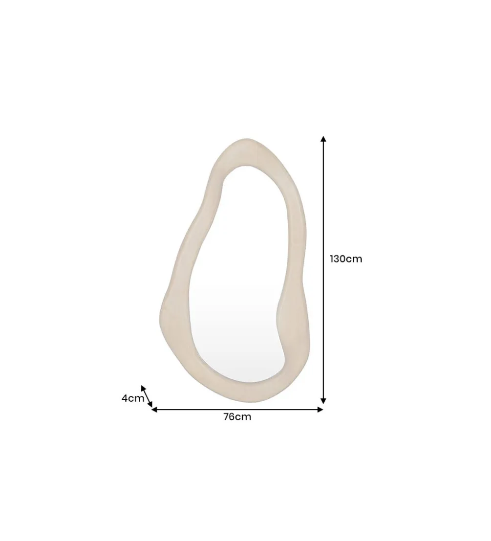Lustro wiszące ORGANIC 130 cm drewno mango