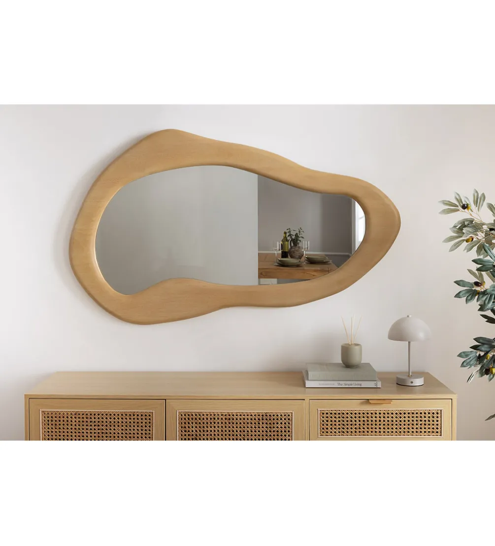Lustro wiszące ORGANIC 130 cm drewno mango