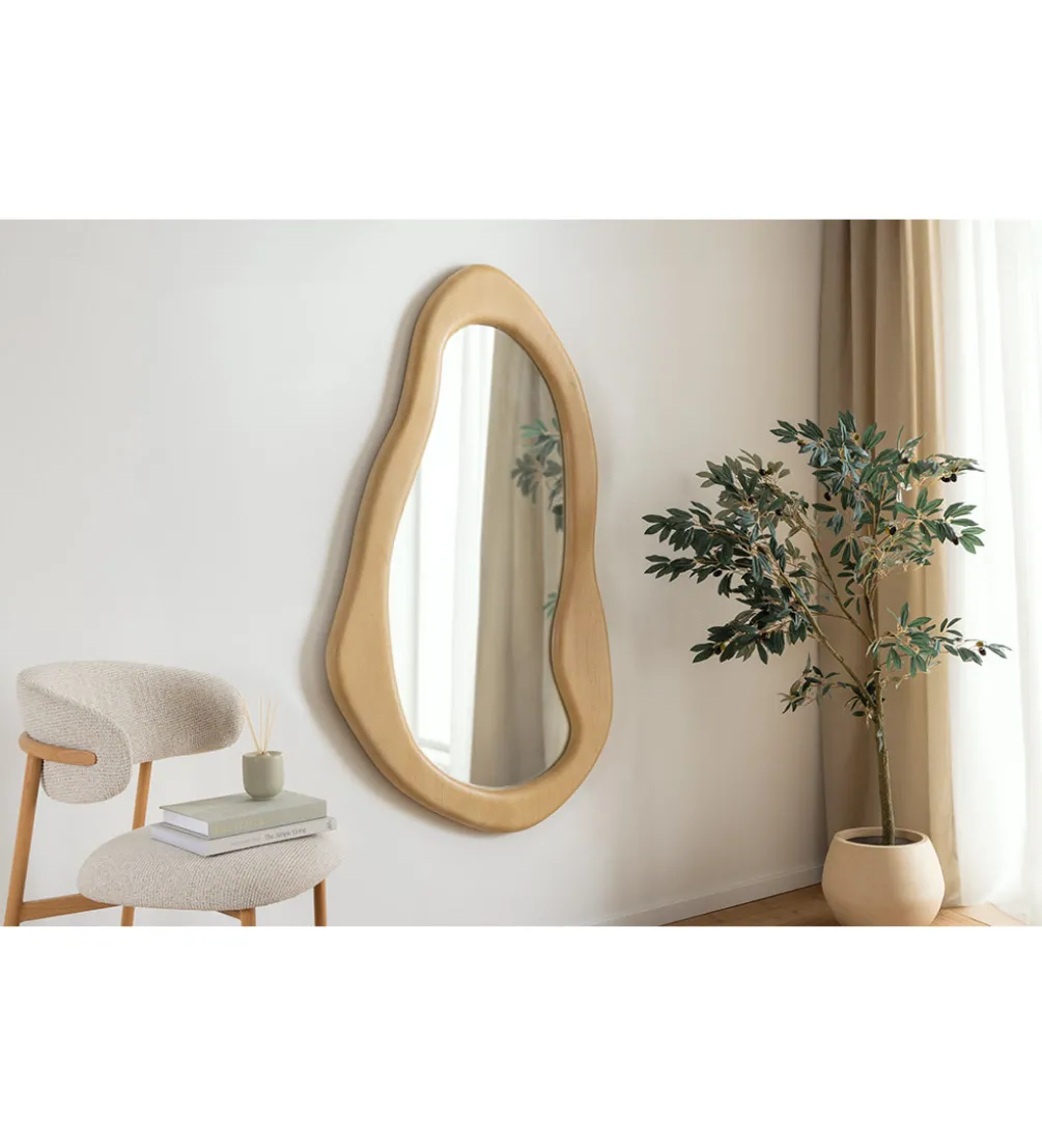 Lustro wiszące ORGANIC 130 cm drewno mango