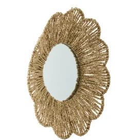 Lustro wiszące RAFFIA 50 cm naturalne