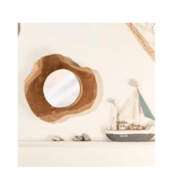 Lustro wiszące Reflect 31 cm drewno Teak