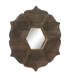 Lustro wiszące RETUNM 90 cm drewno mango