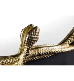 Lustro wiszące SNAKE XL 85 cm złote z elementem dekoracyjnym w kształcie węża
