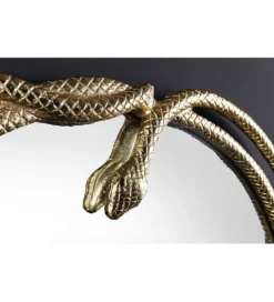Lustro wiszące SNAKE XL 85 cm złote z elementem dekoracyjnym w kształcie węża