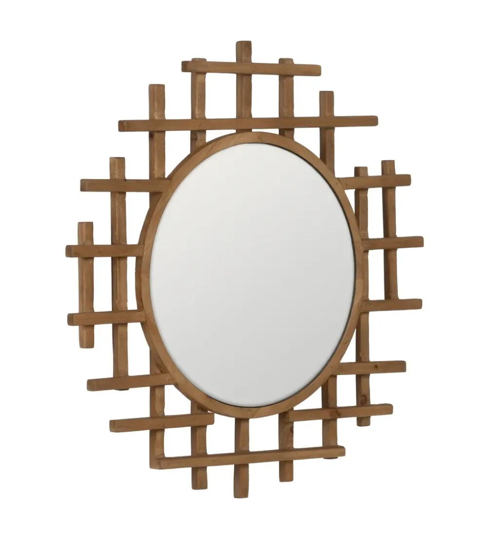 Lustro wiszące TIKITAK 64 cm drewno jodła