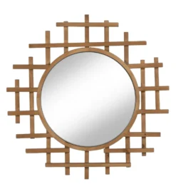 Lustro wiszące TIKITAK 64 cm drewno jodła