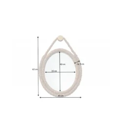 Lustro wiszące TULUZA 45 cm naturlane