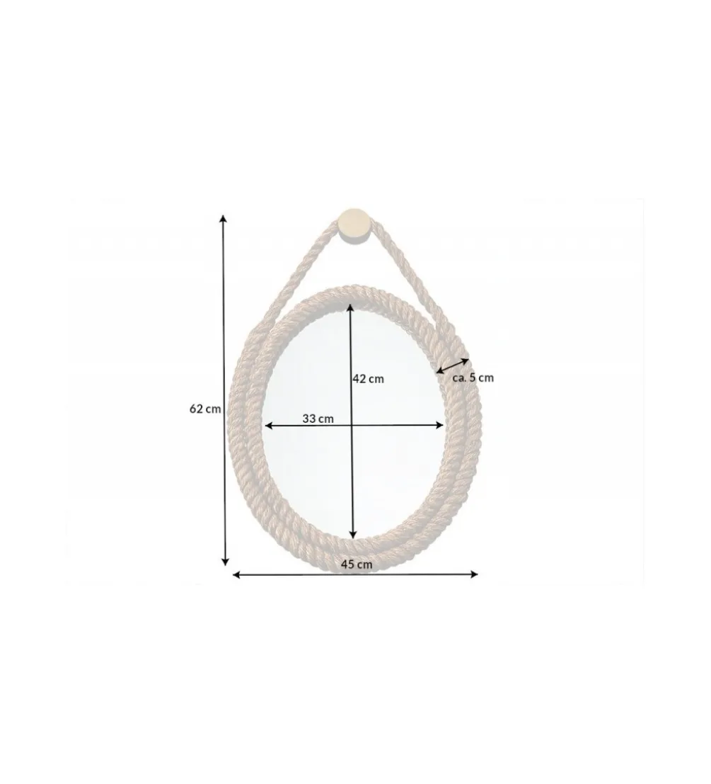 Lustro wiszące TULUZA 45 cm naturlane