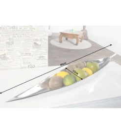 Misa Leaf 80 cm x 15 cm Srebrna