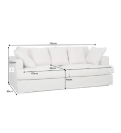 Modułowa sofa KILLIAN 94 cm z podłokietnikiem jasny beż