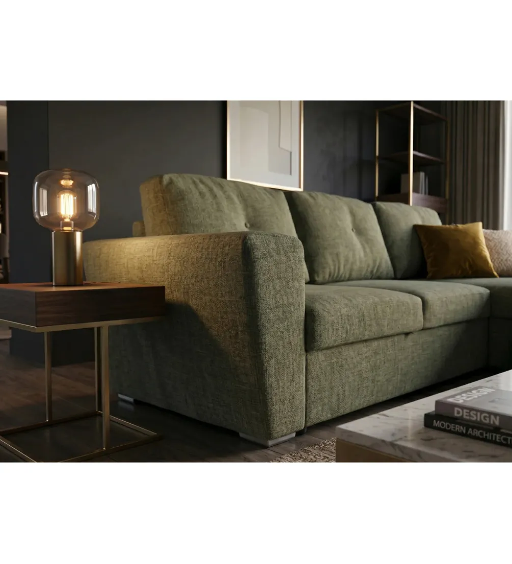 Narożnik APARTMENT 245 cm z funkcją spania zielony
