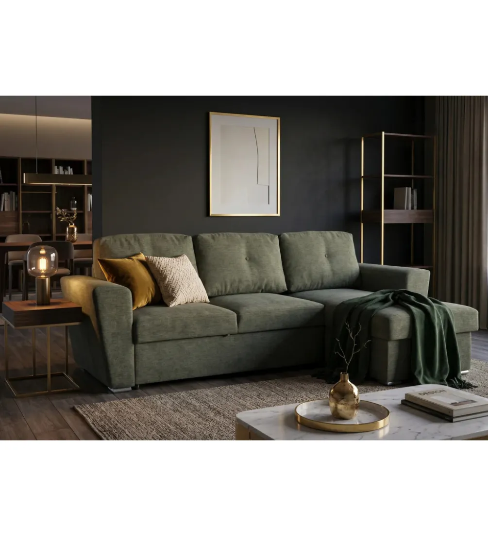 Narożnik APARTMENT 245 cm z funkcją spania zielony