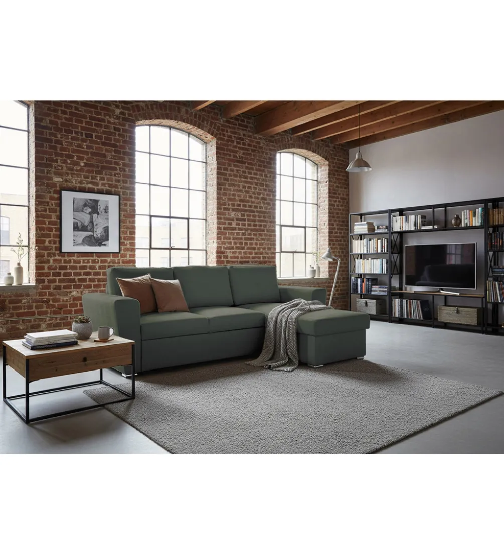 Narożnik APARTMENT 245 cm z funkcją spania zielony