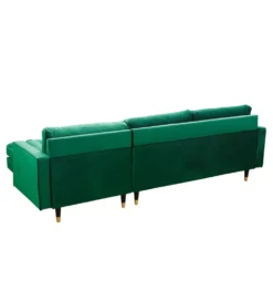 Narożnik CANIS velvet  260 cm ciemnozielony