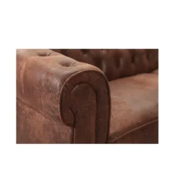 Narożnik Chesterfield 270 cm antyczny brąz lewostronny