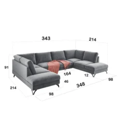 Narożnik rozkładany MAKO Flavio XXL 348 cm z funkcją spania