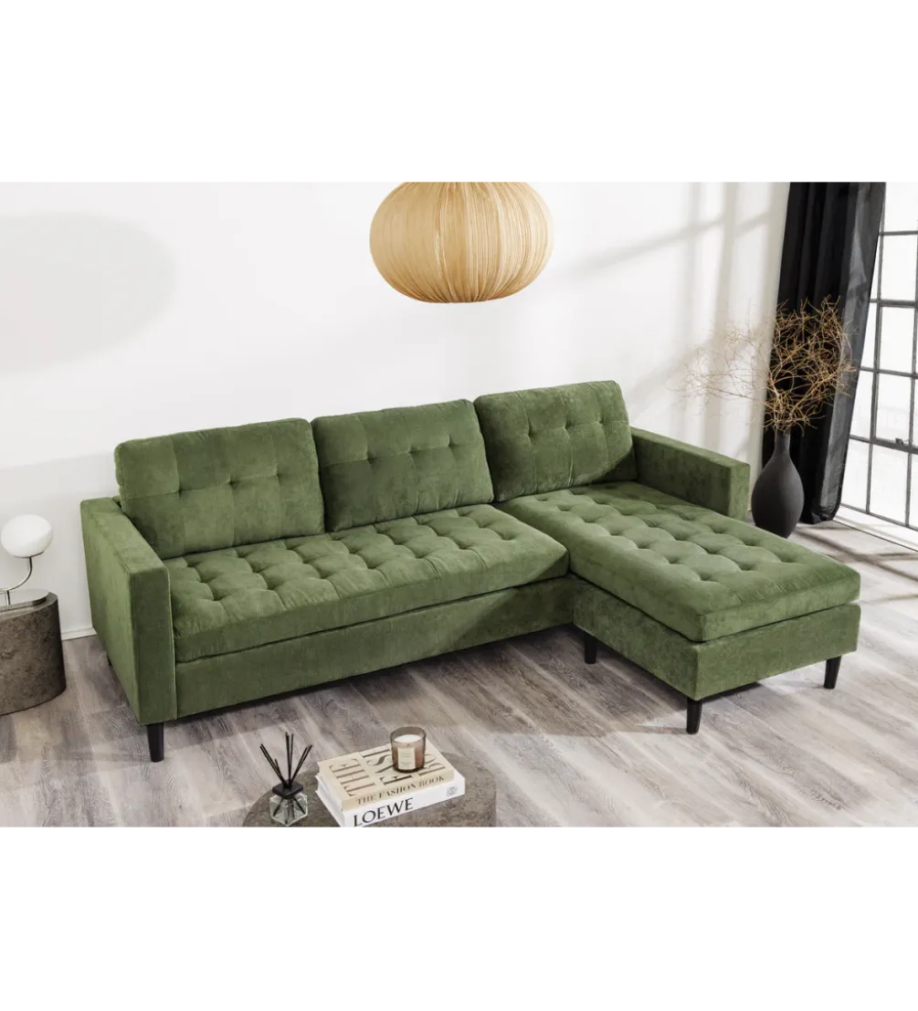 Narożnik STOCKHOLM 220 cm 3-osobowy zielony