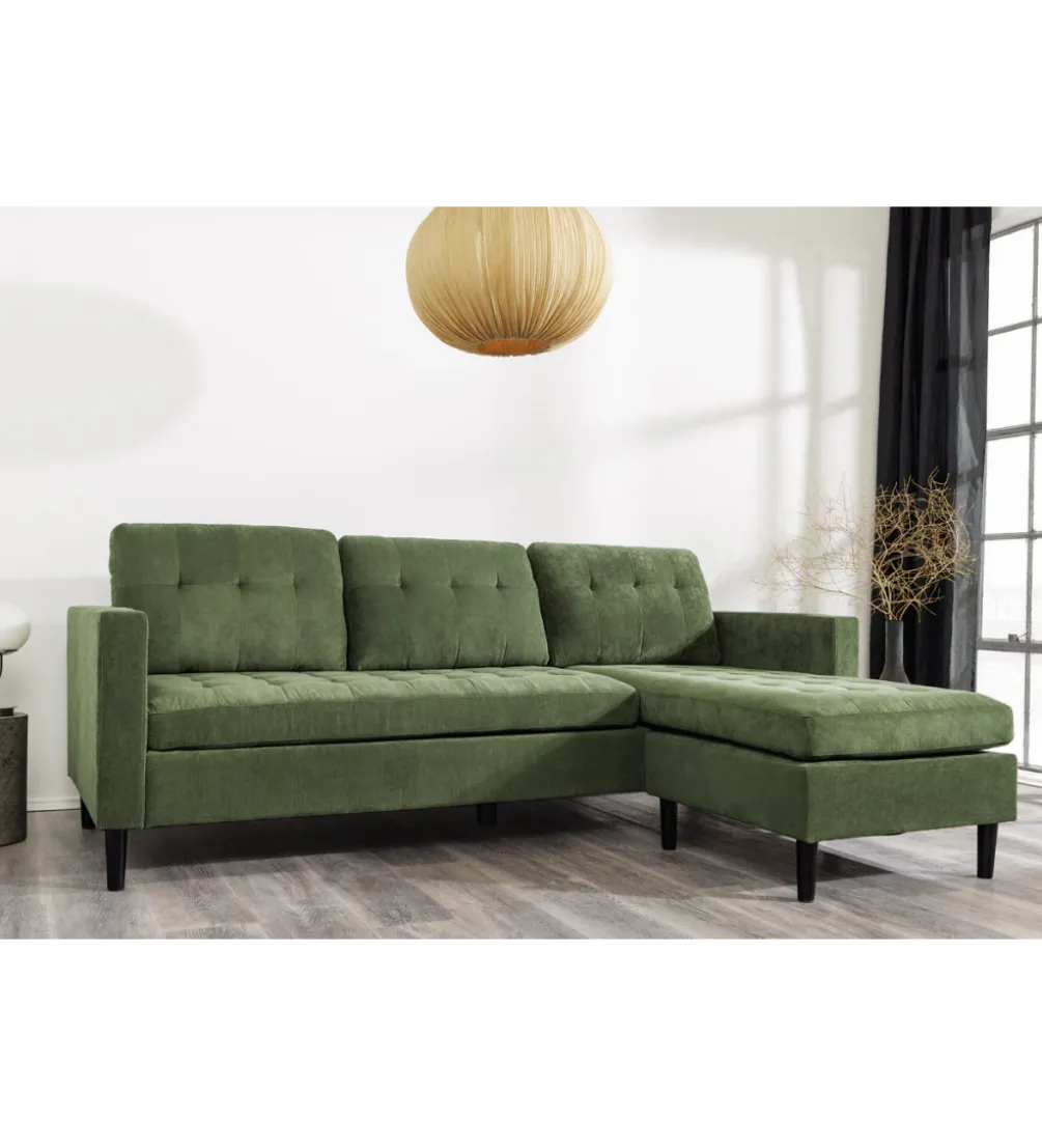 Narożnik STOCKHOLM 220 cm 3-osobowy zielony