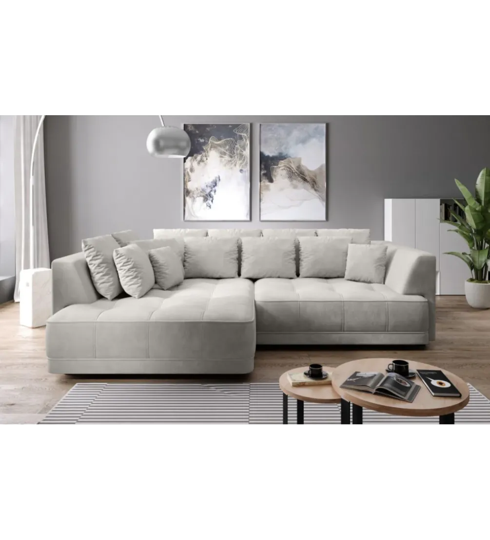 Narożnik z funkcją spania Big Sofa Tiga Box 286 cm z elektrycznie wysuwanym siedziskiem
