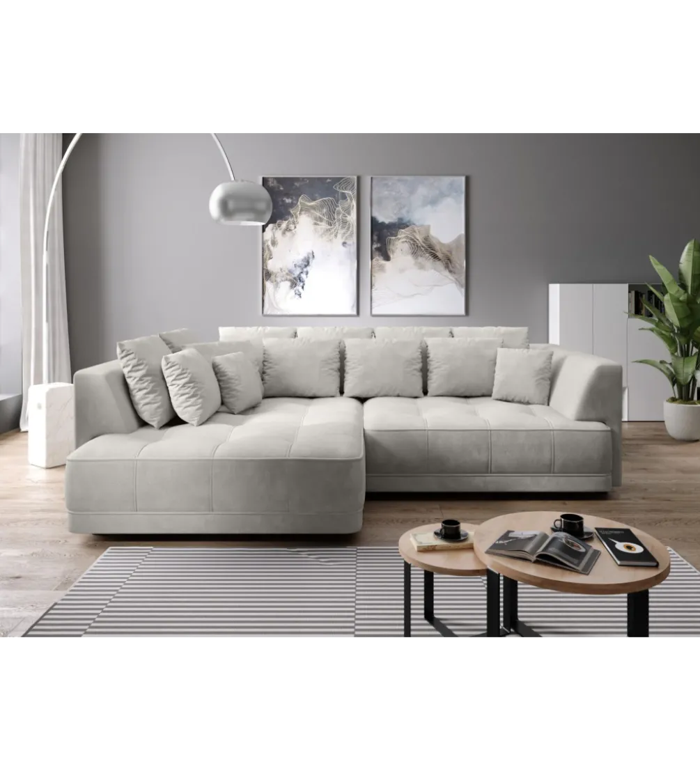 Narożnik z funkcją spania Big Sofa Tiga Box 286 cm z elektrycznie wysuwanym siedziskiem