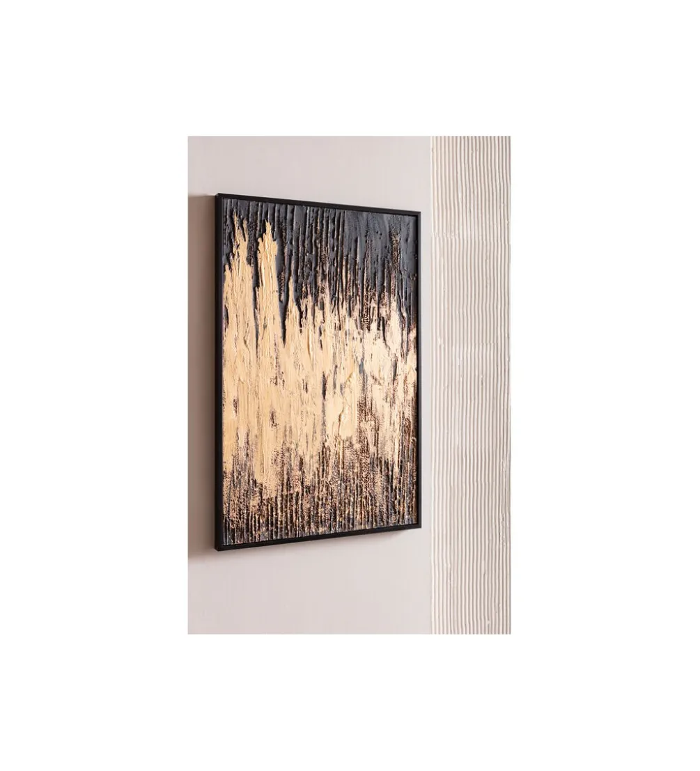 Obraz Abstract 80 cm x 120 cm złoto czarny