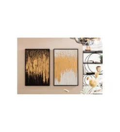 Obraz Abstract 80 cm x 120 cm złoto czarny