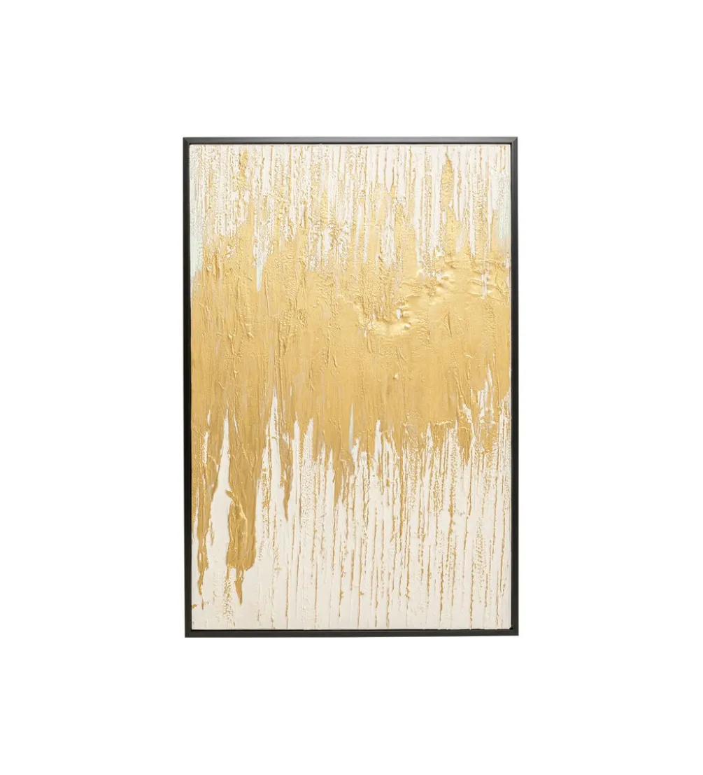 Obraz Abstract 80 cm x 120 cm złoto biały