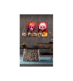 Obraz FANCY RED LADY LED 120 x 80 cm