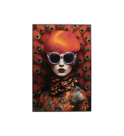 Obraz FANCY RED LADY LED 120 x 80 cm