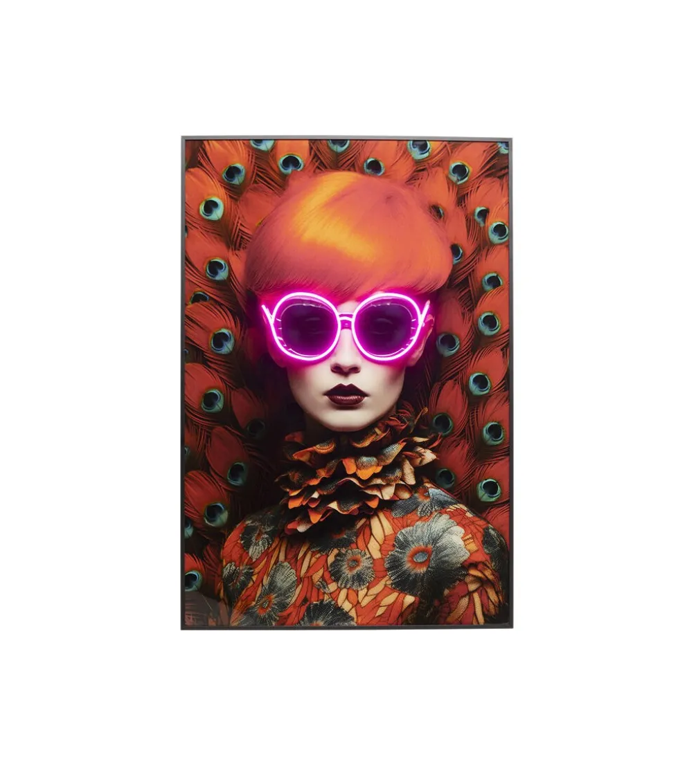 Obraz FANCY RED LADY LED 120 x 80 cm