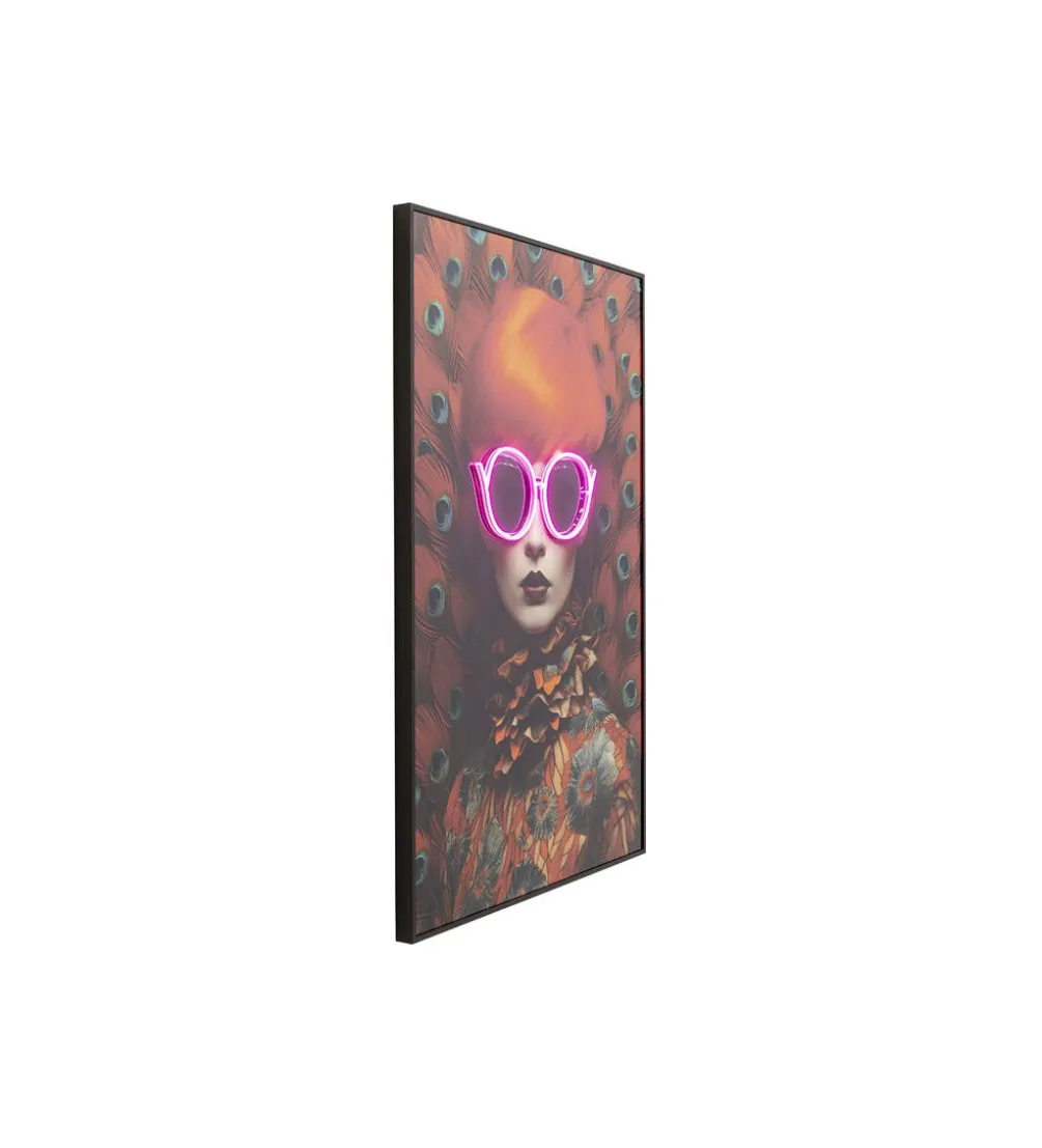 Obraz FANCY RED LADY LED 120 x 80 cm